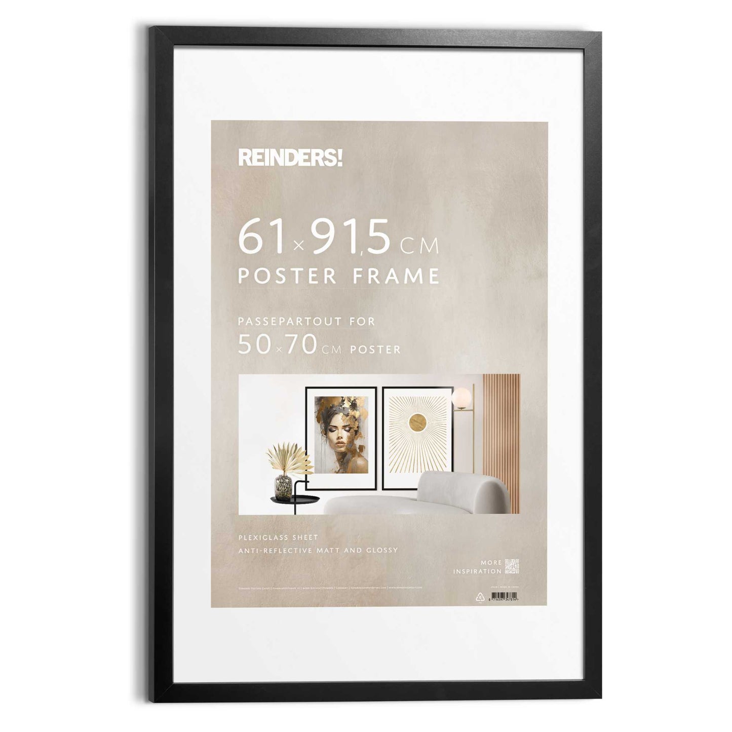 Wissellijst hout zwart poster 61x91,5