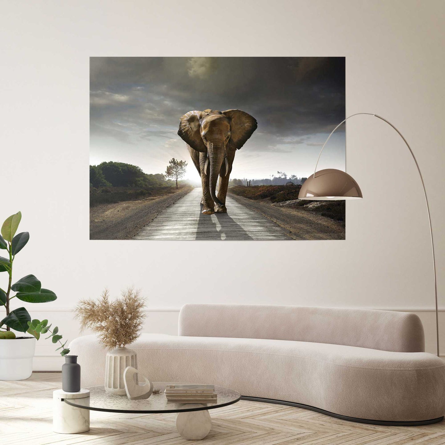 XXL Poster Wandelende olifant 100x140