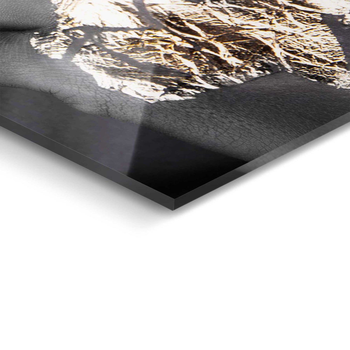 Glasschilderij Black Gold Face 116x78