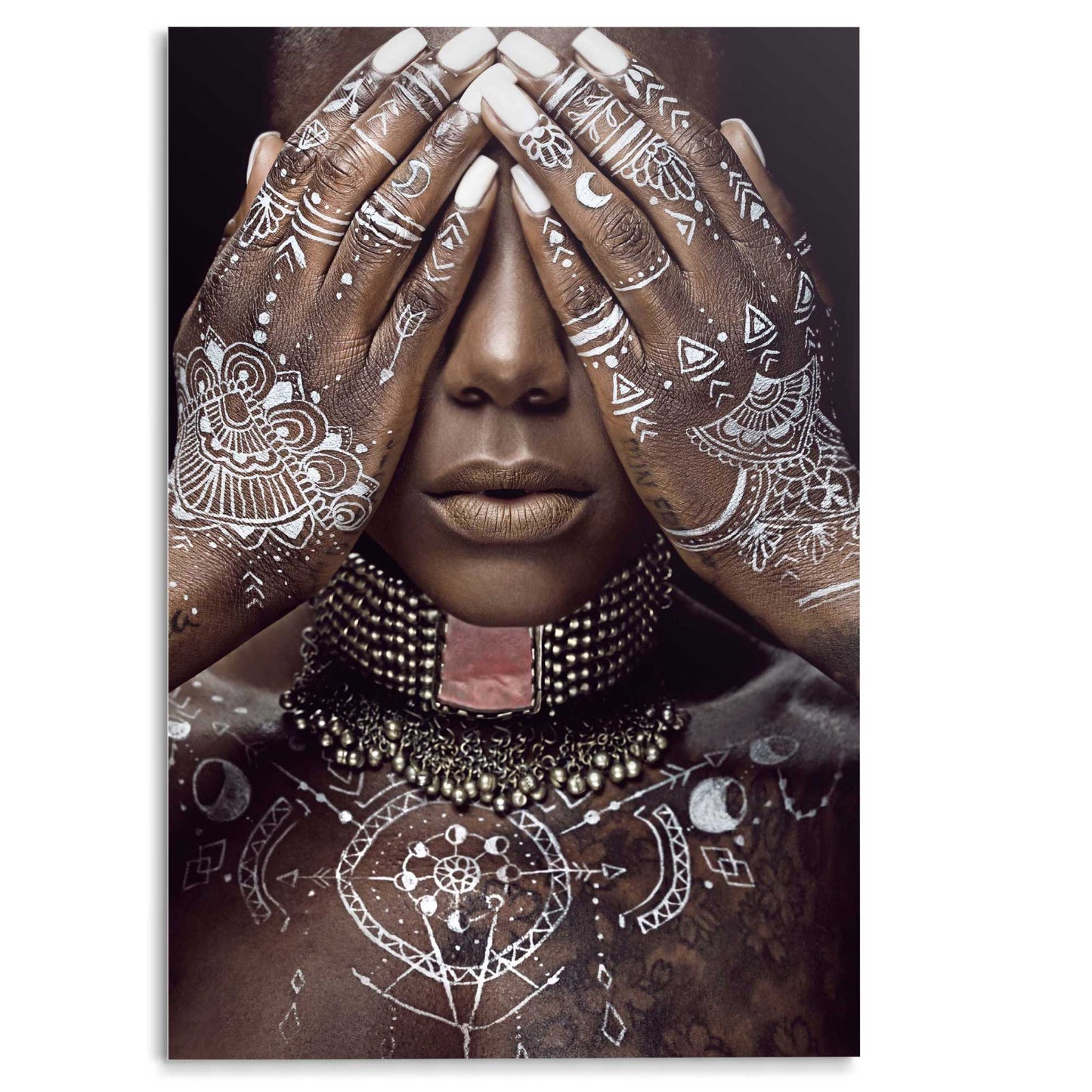 Glasschilderij Afrikaanse Henna 116x78