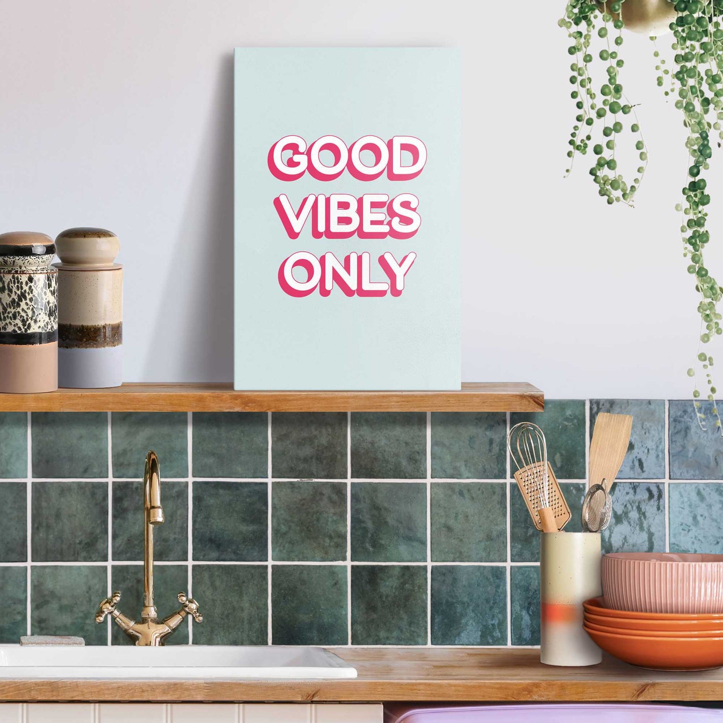 Schilderij Good Vibes Only 30x20