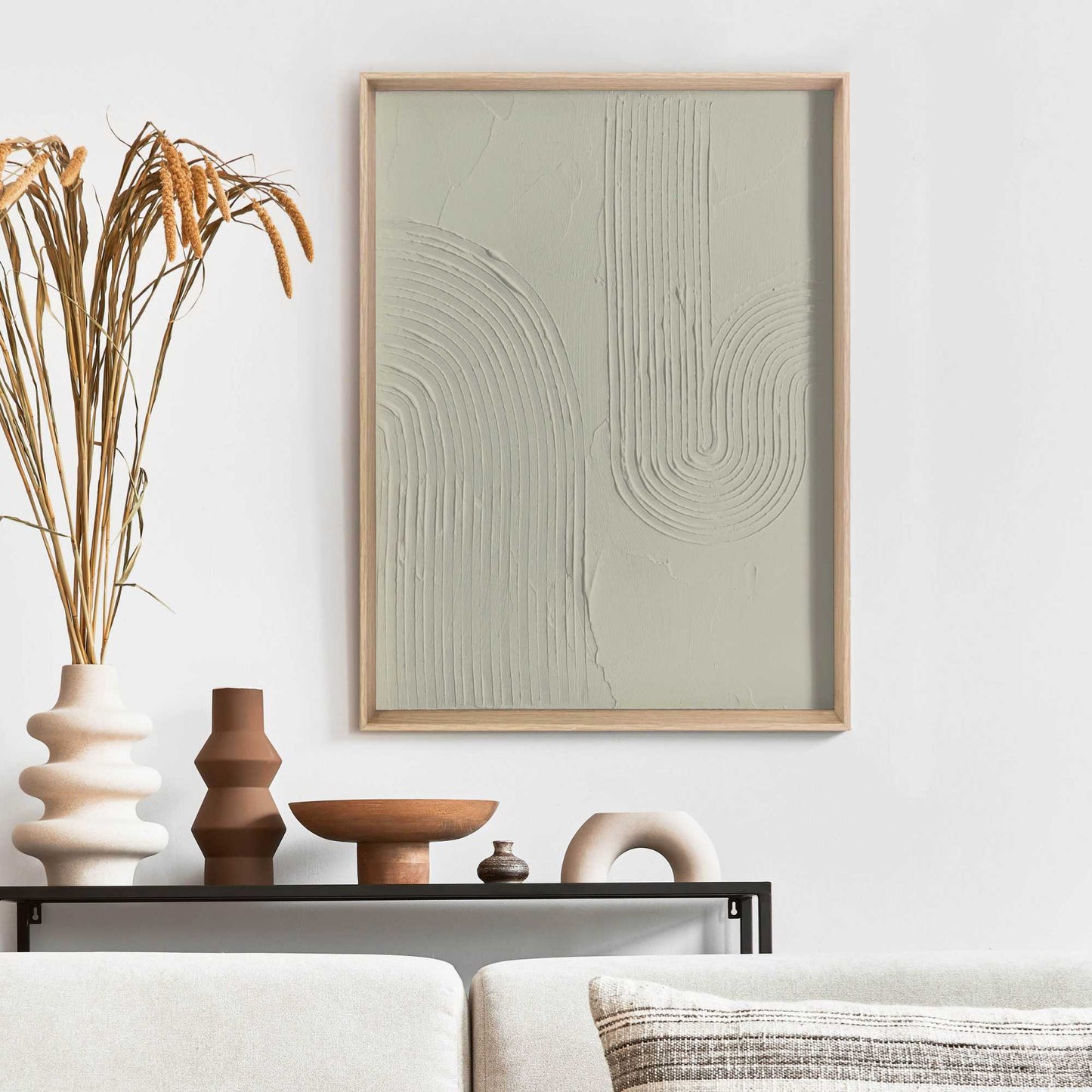 Schilderij Sharp - sage green 40x30