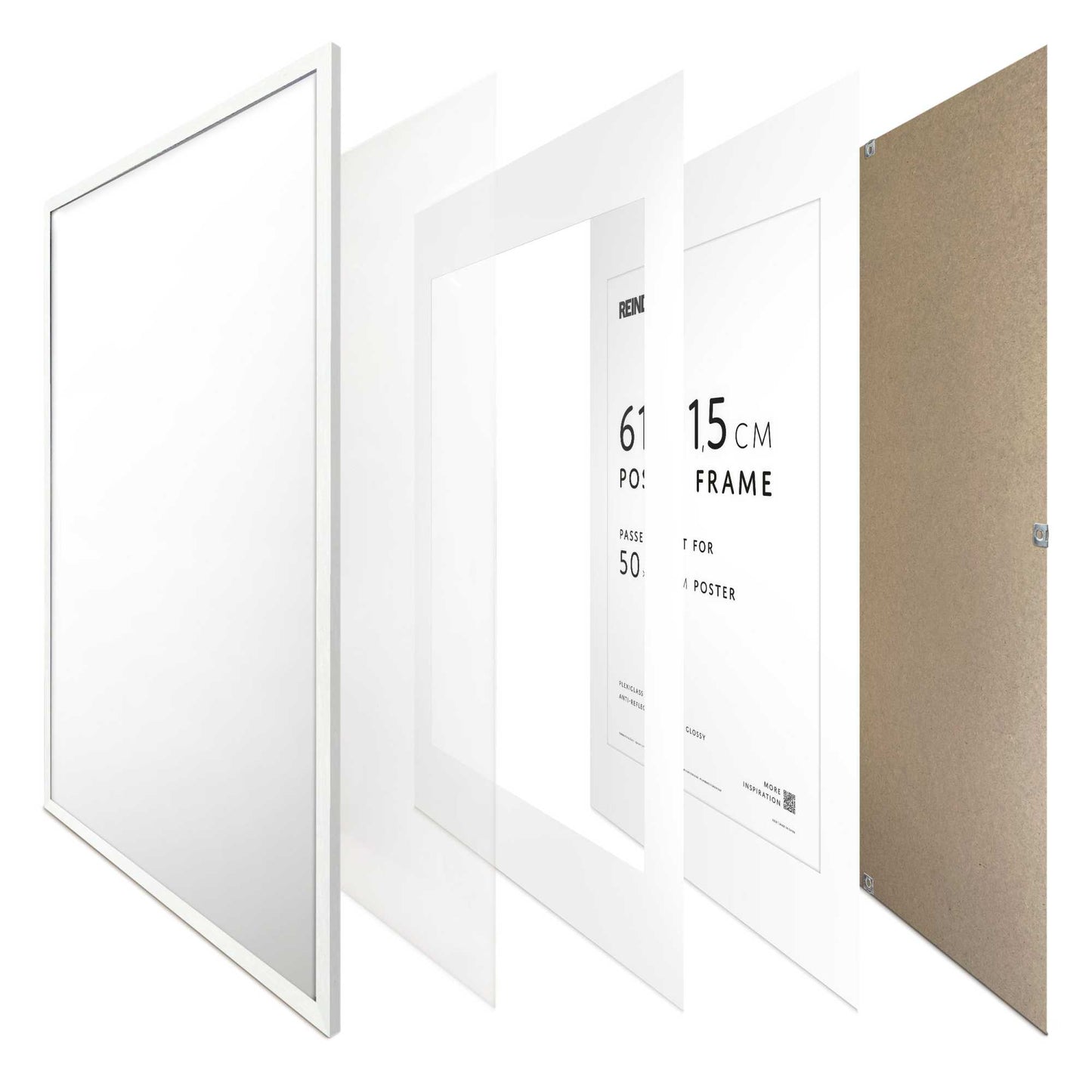 Wissellijst Poster 61x91,5 of 50x70 Wit