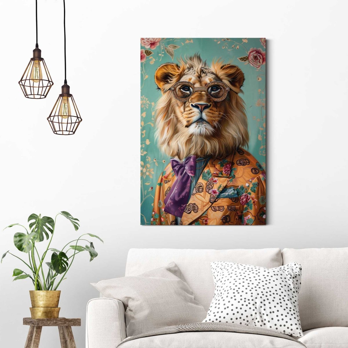 Schilderij Aangeklede tijger 90x60 - Reinders