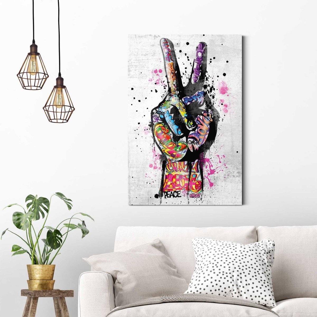 Schilderij Peace 90x60 - Reinders