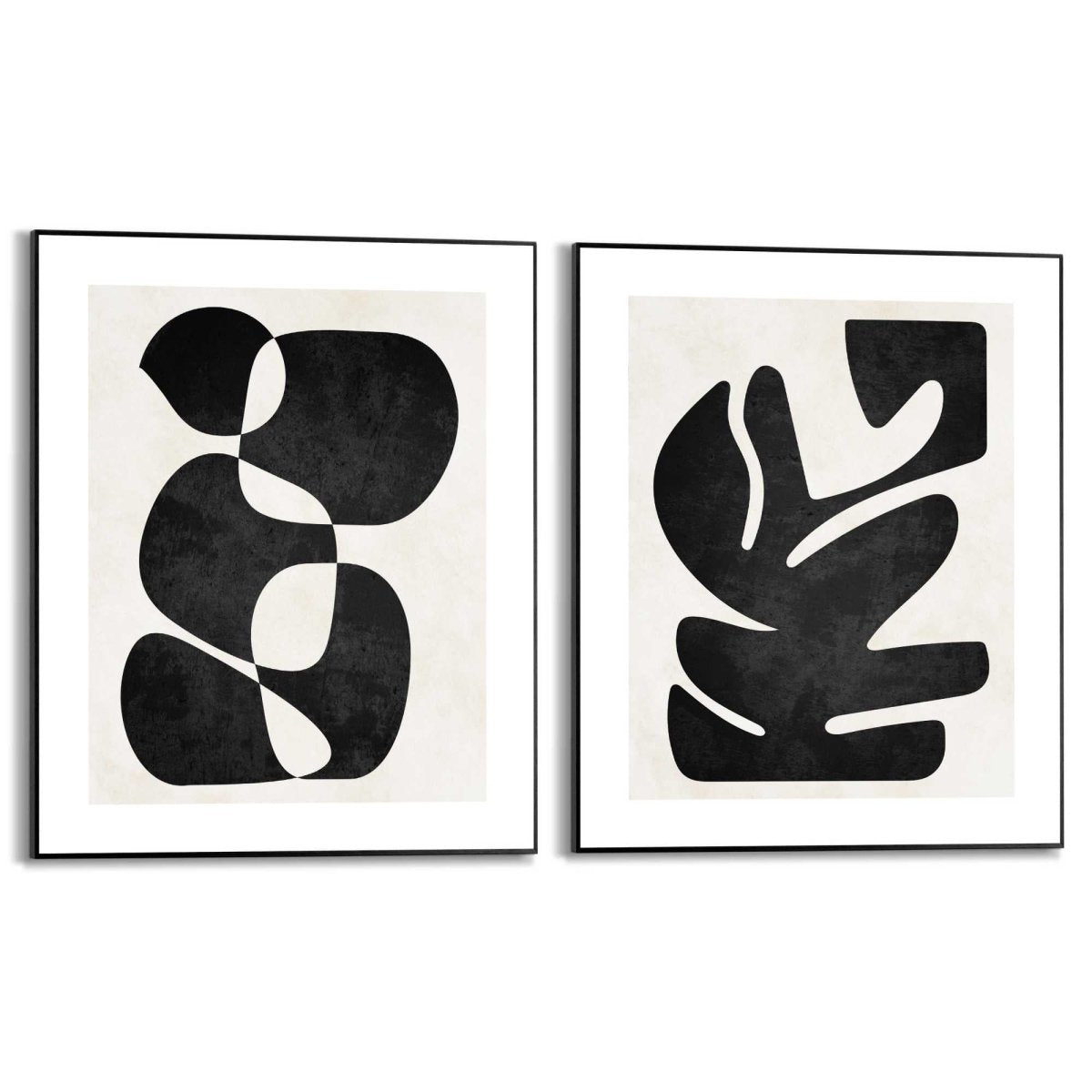 Schilderijen set Abstract Twin Black Set 50x40 - Reinders