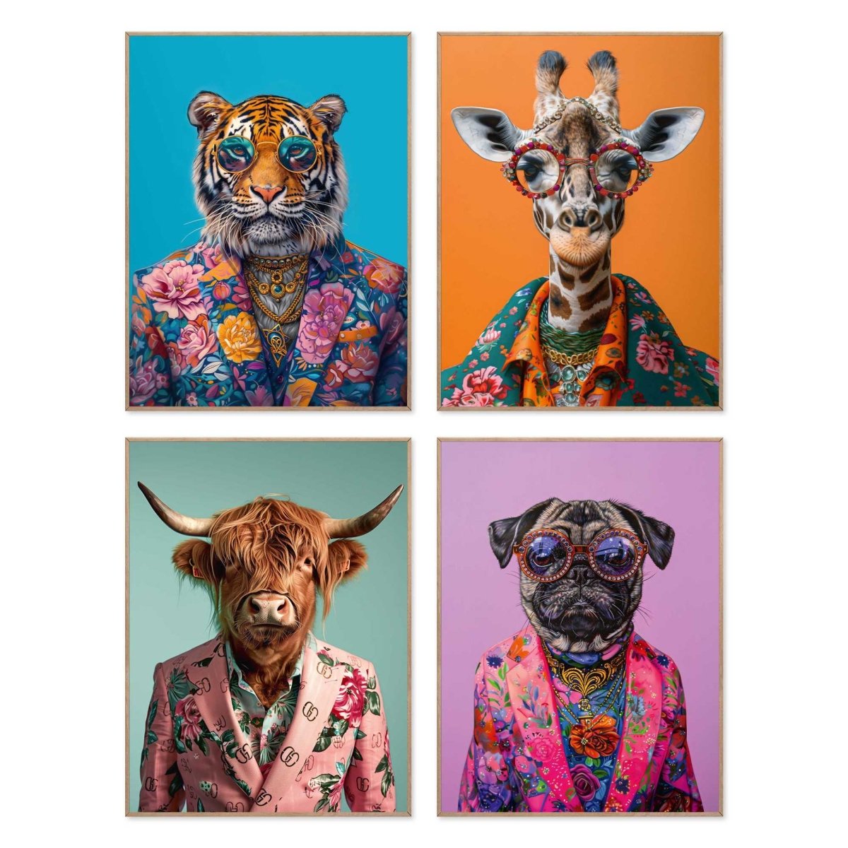 Schilderijen set Dandy Animals 40x30 - Reinders