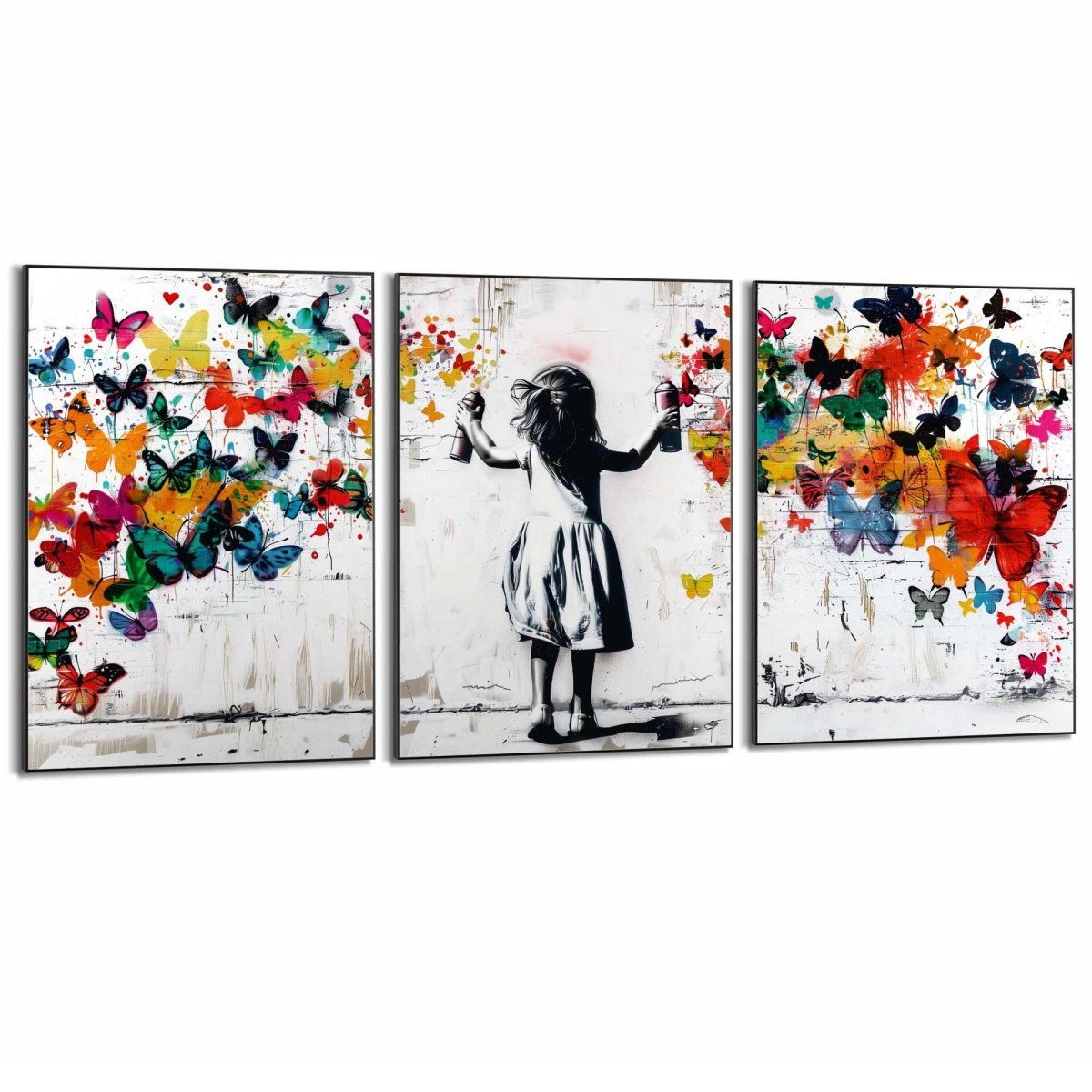 Schilderijen set Wolk van vlinders 70x50 - Reinders