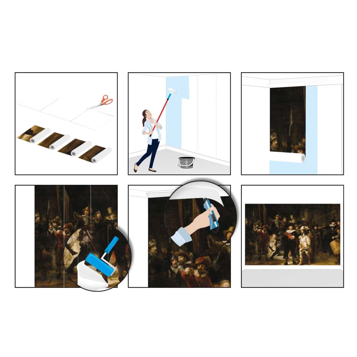 Fotobehang Rembrandt Nachtwacht 260x384 - Reinders