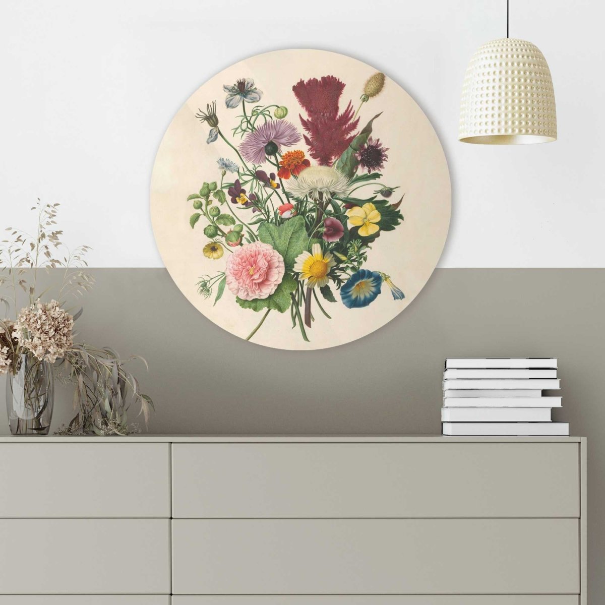 Glasschilderij Bloemen boeket 50 Rond - Reinders