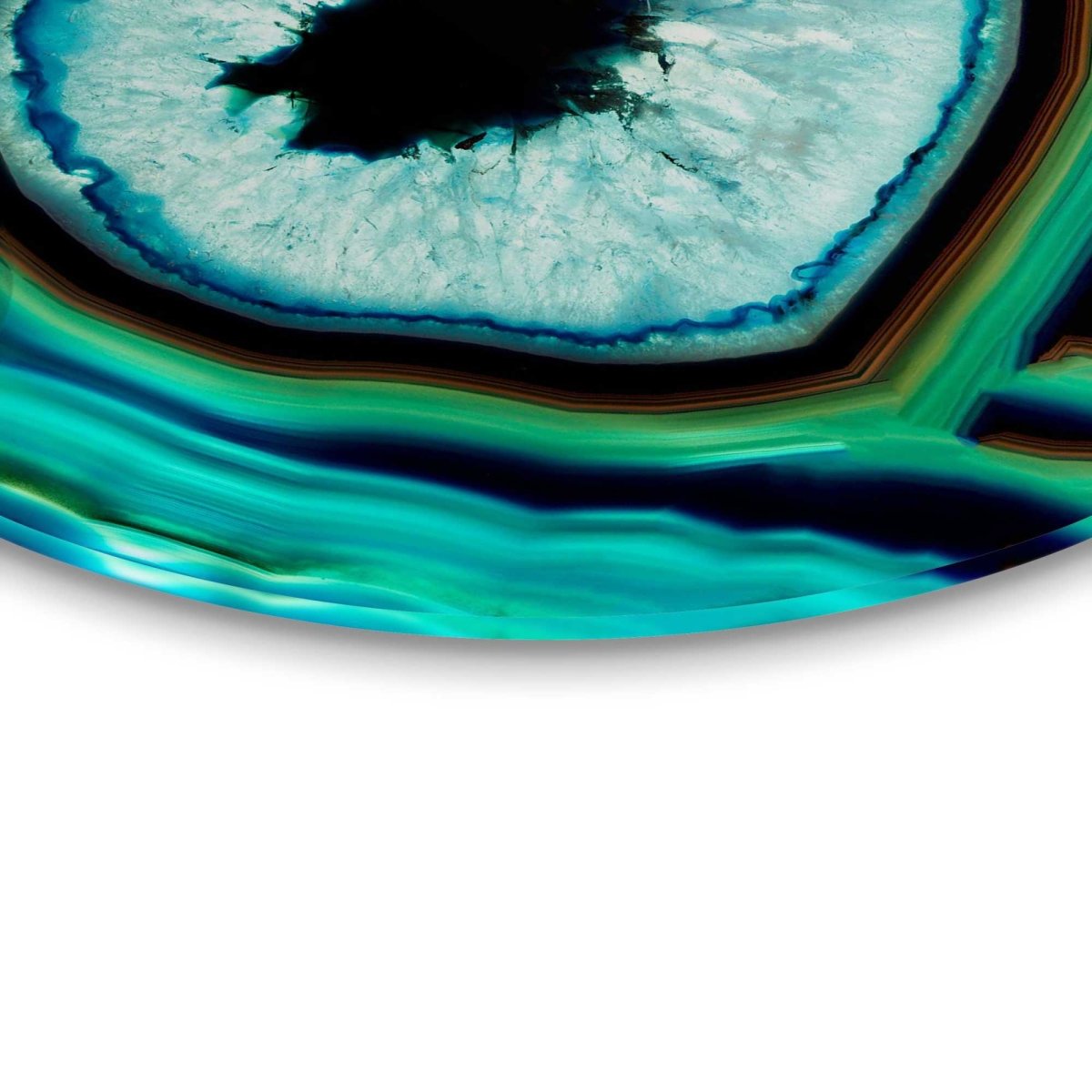 Glasschilderij Edelsteen turquoise 50 Rond - Reinders