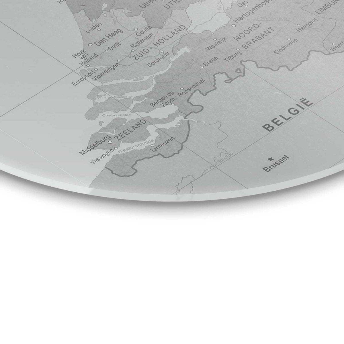 Glasschilderij Kaart van Nederland 70 Rond - Reinders