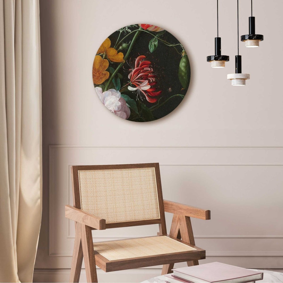 Plexiglasschilderij De Heem Stilleven met bloemen 50 Rond - Reinders