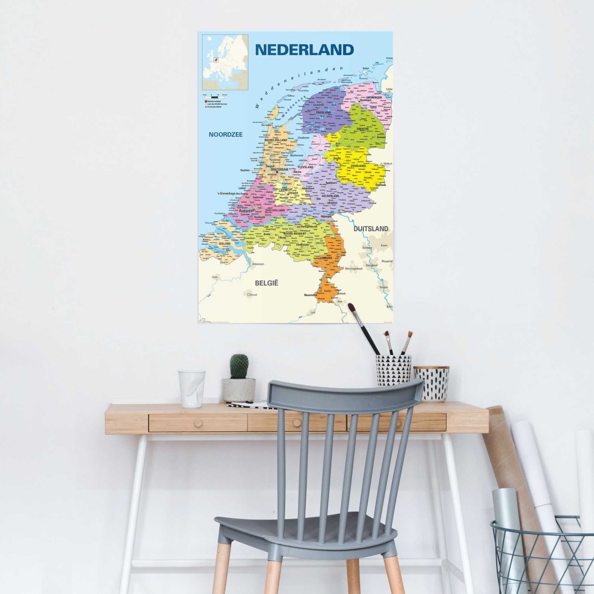 Poster Landkaart 91,5x61 - Reinders