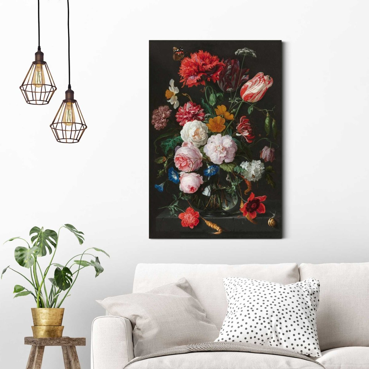 Schilderij De Heem Stilleven met bloemen 90x60 - Reinders