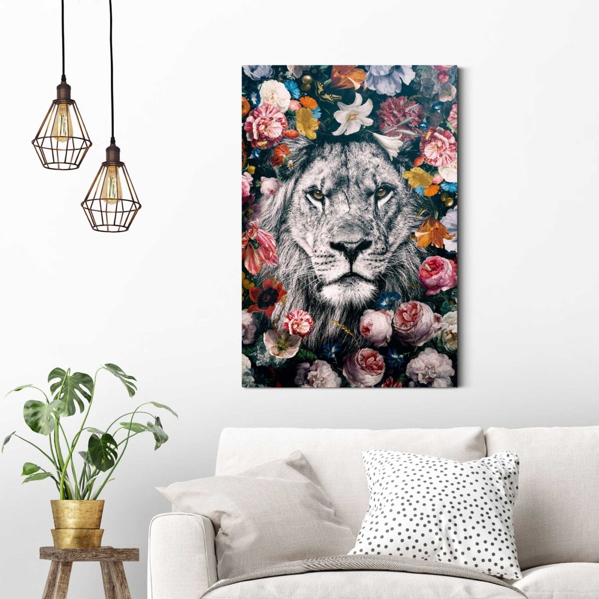 Schilderij Jungle leeuw 90x60 - Reinders