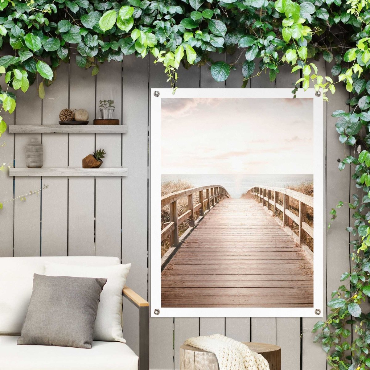 Tuinposter Brug naar het strand 80x60 - Reinders