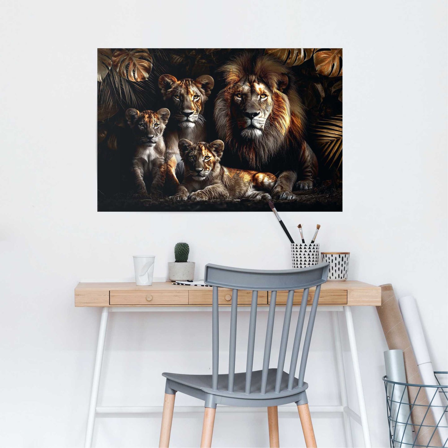 Poster Leeuwenfamilie 61x91,5