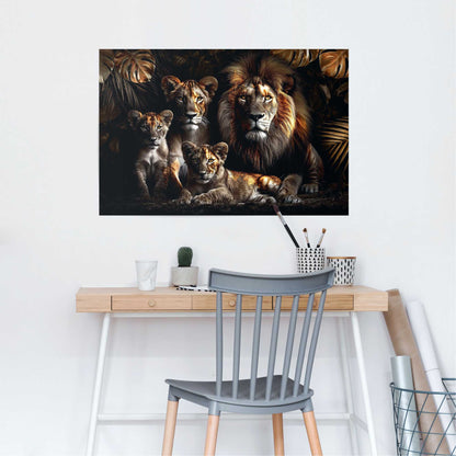 Poster Leeuwenfamilie 61x91,5