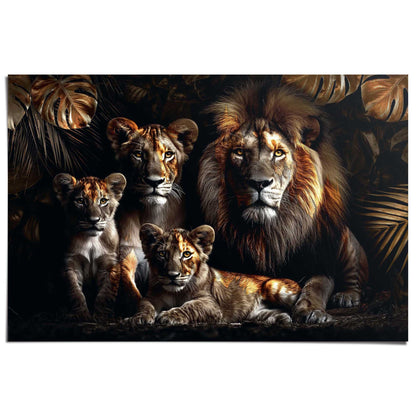 Poster Leeuwenfamilie 61x91,5