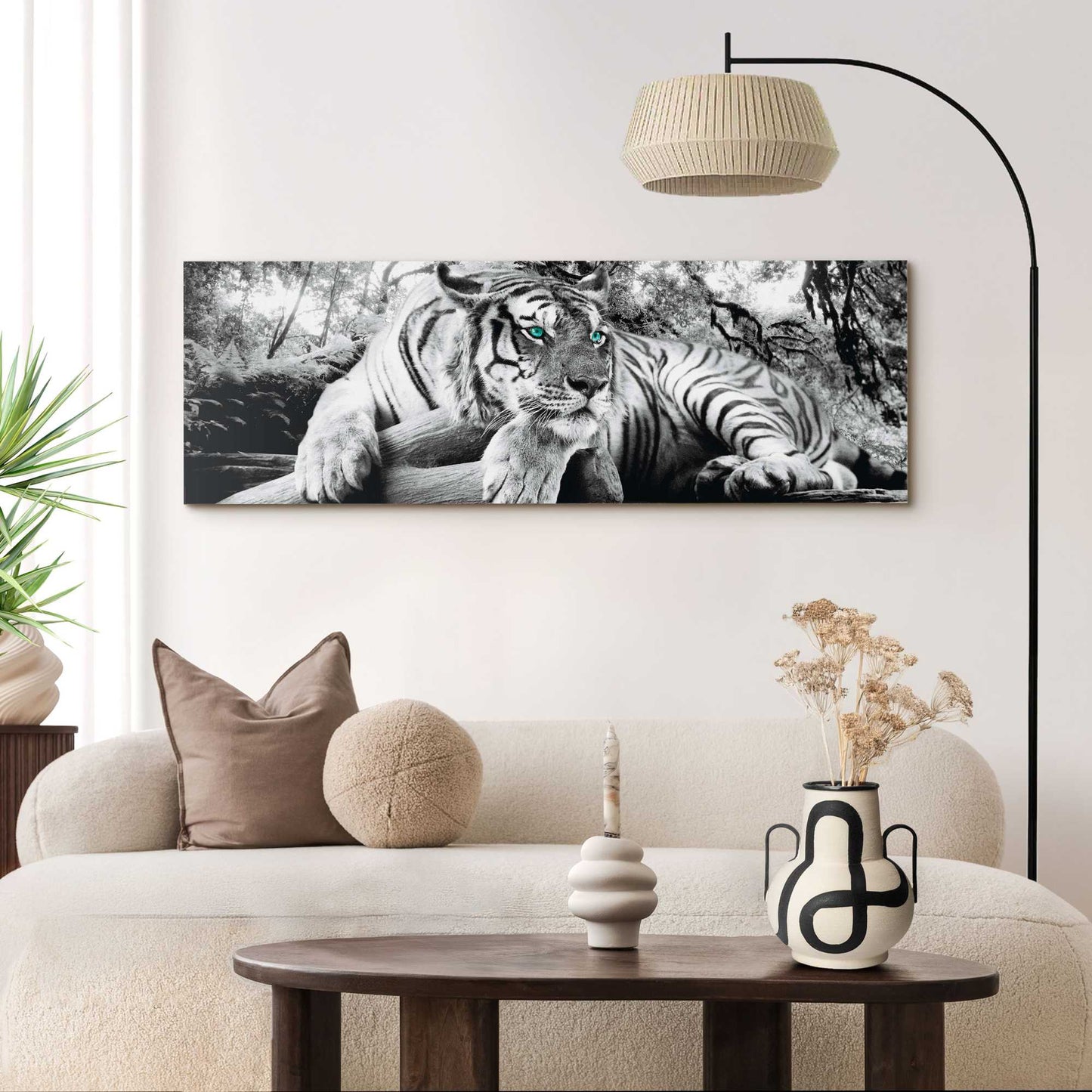 Schilderij Tijger 52x156