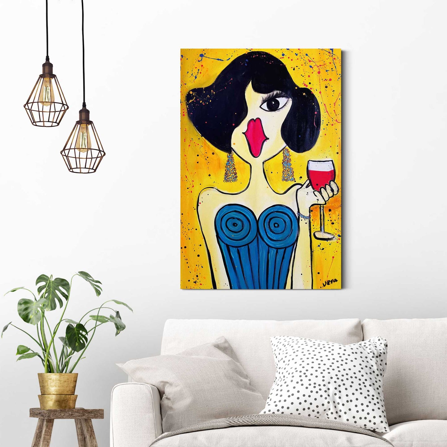 Schilderij Dame 90x60