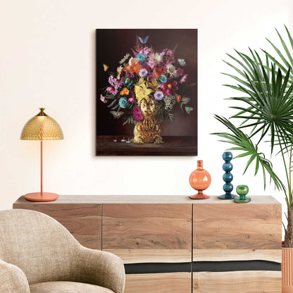 Schilderij Bloemenleeuw 50x40