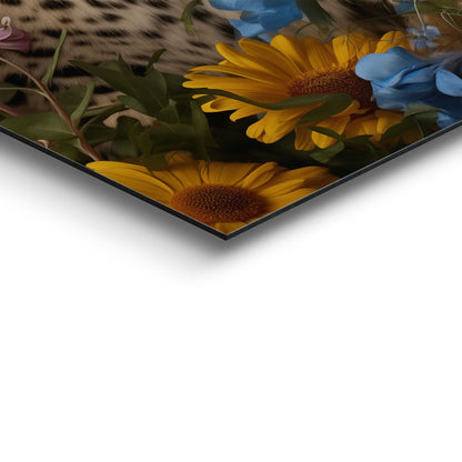 Schilderij Panther Flowers 90x30