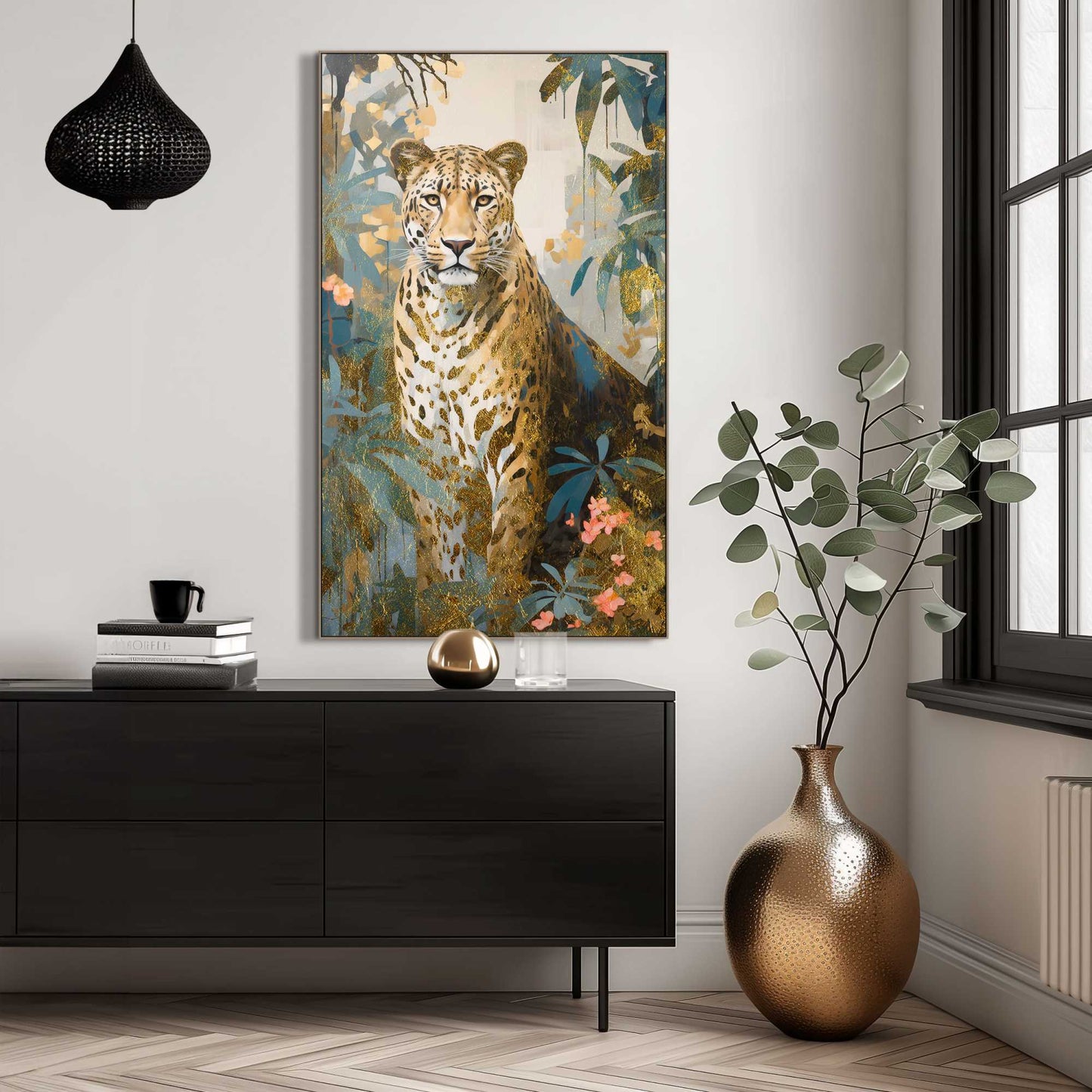 Art Frame Gold Cat 118x70