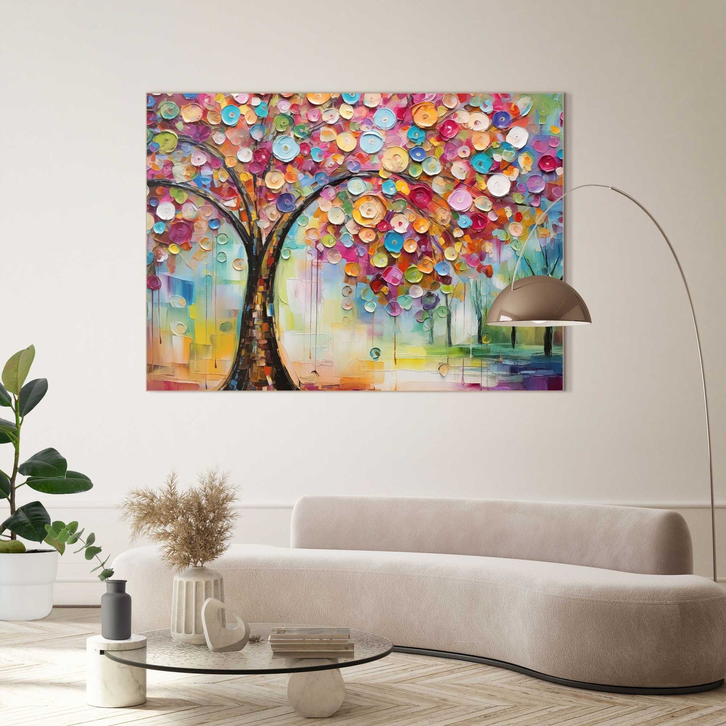 Schilderij Life Tree - colourful 100x140