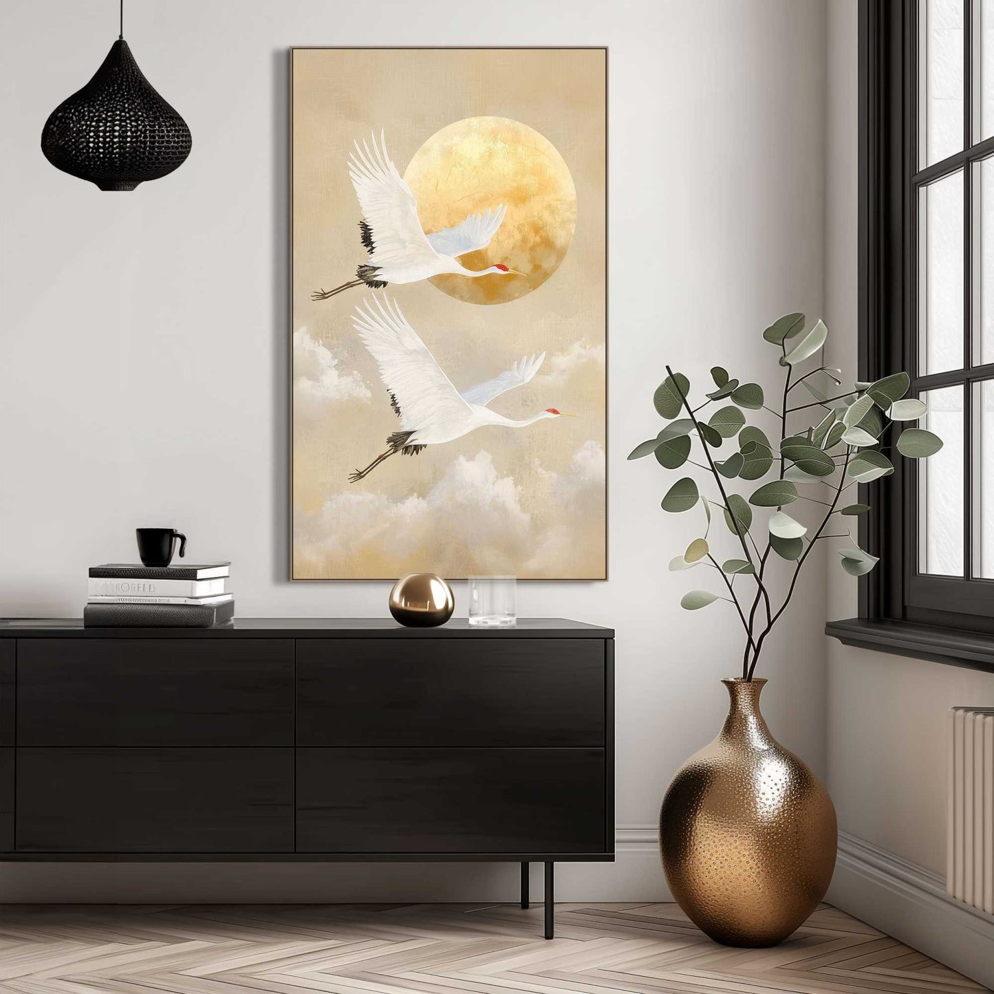 Art Frame Vogels onder de maan 118x70