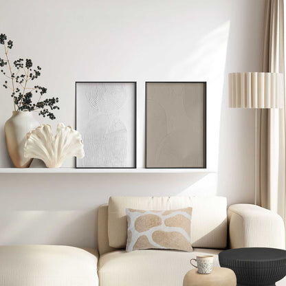 Abstracte wanddecoratie set met structuur Reliëf bogen