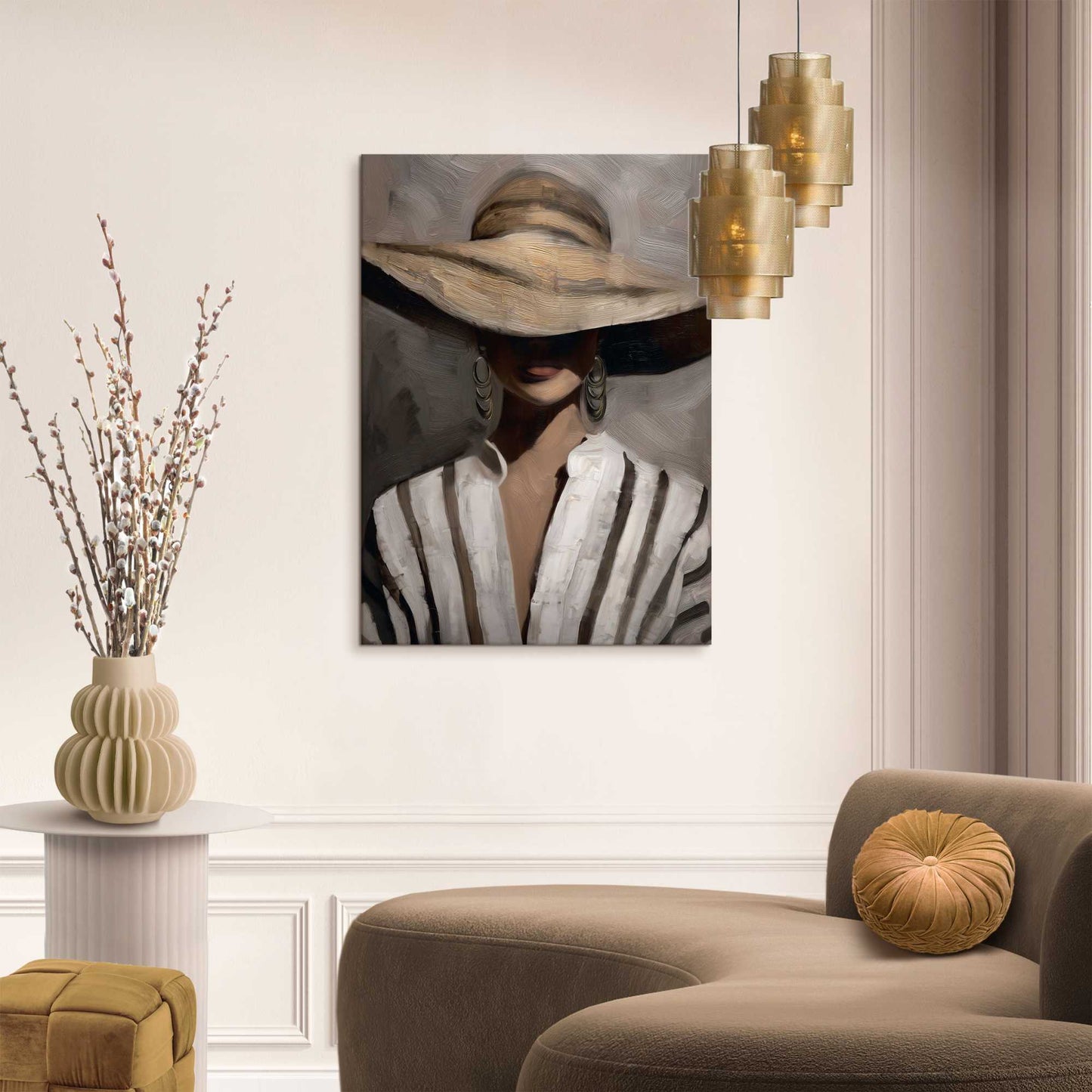 Schilderij Stijlvolle Dame 70x50