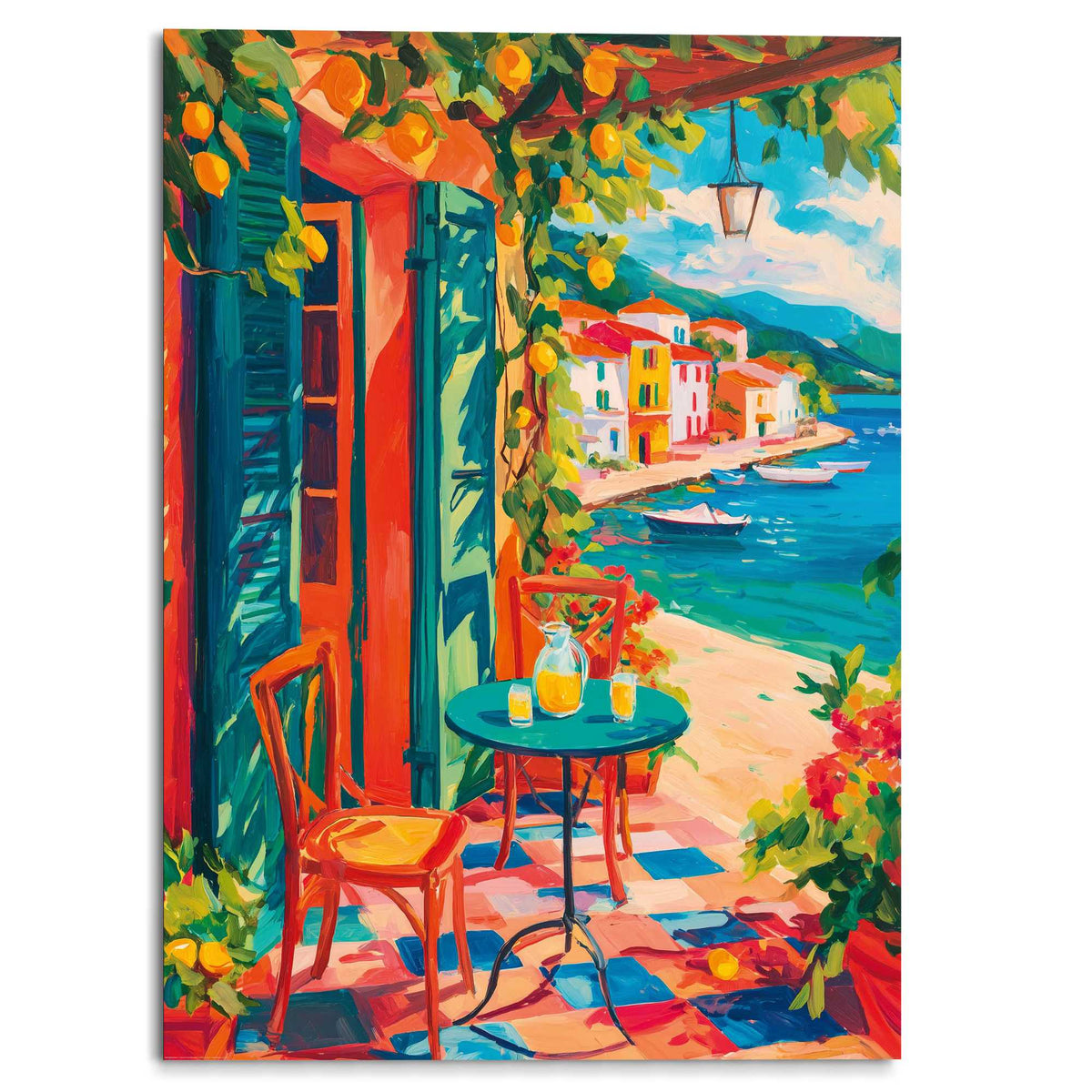 Schilderij Mediterrane Zomer 140x100