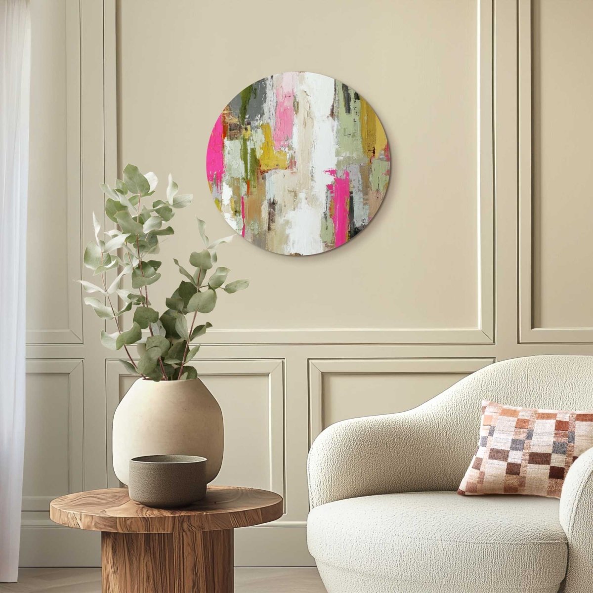 Glasschilderij Abstracte harmonie 50 Rond - Reinders