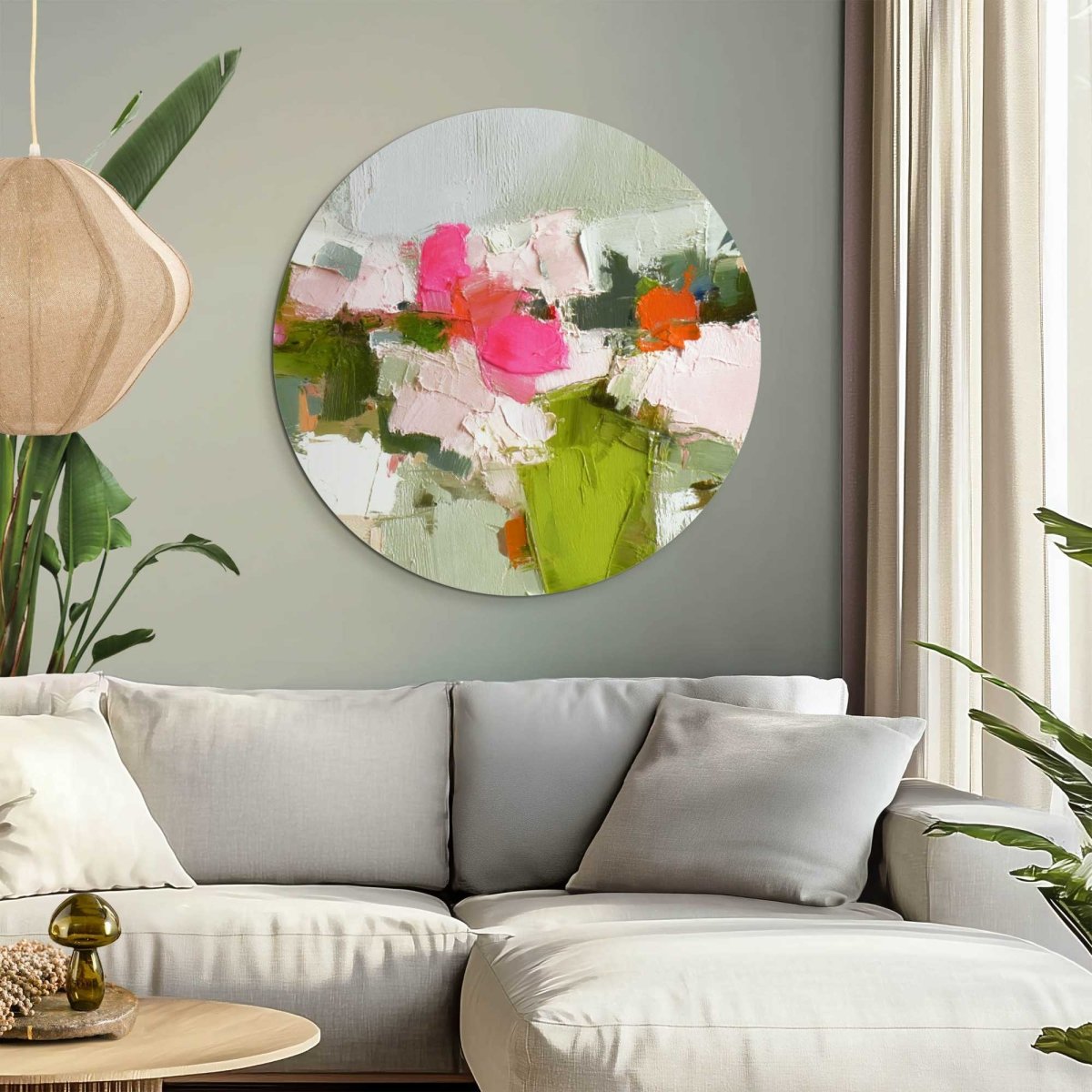 Glasschilderij Abstracte lente 70 Rond - Reinders