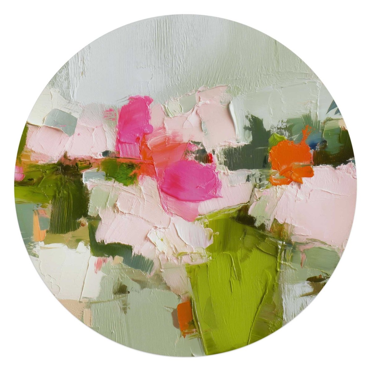 Glasschilderij Abstracte lente 70 Rond - Reinders