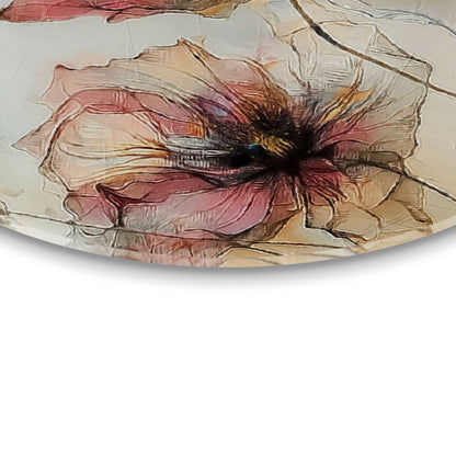 Glasschilderij Aquarel bloemen I 50 Rond - Reinders