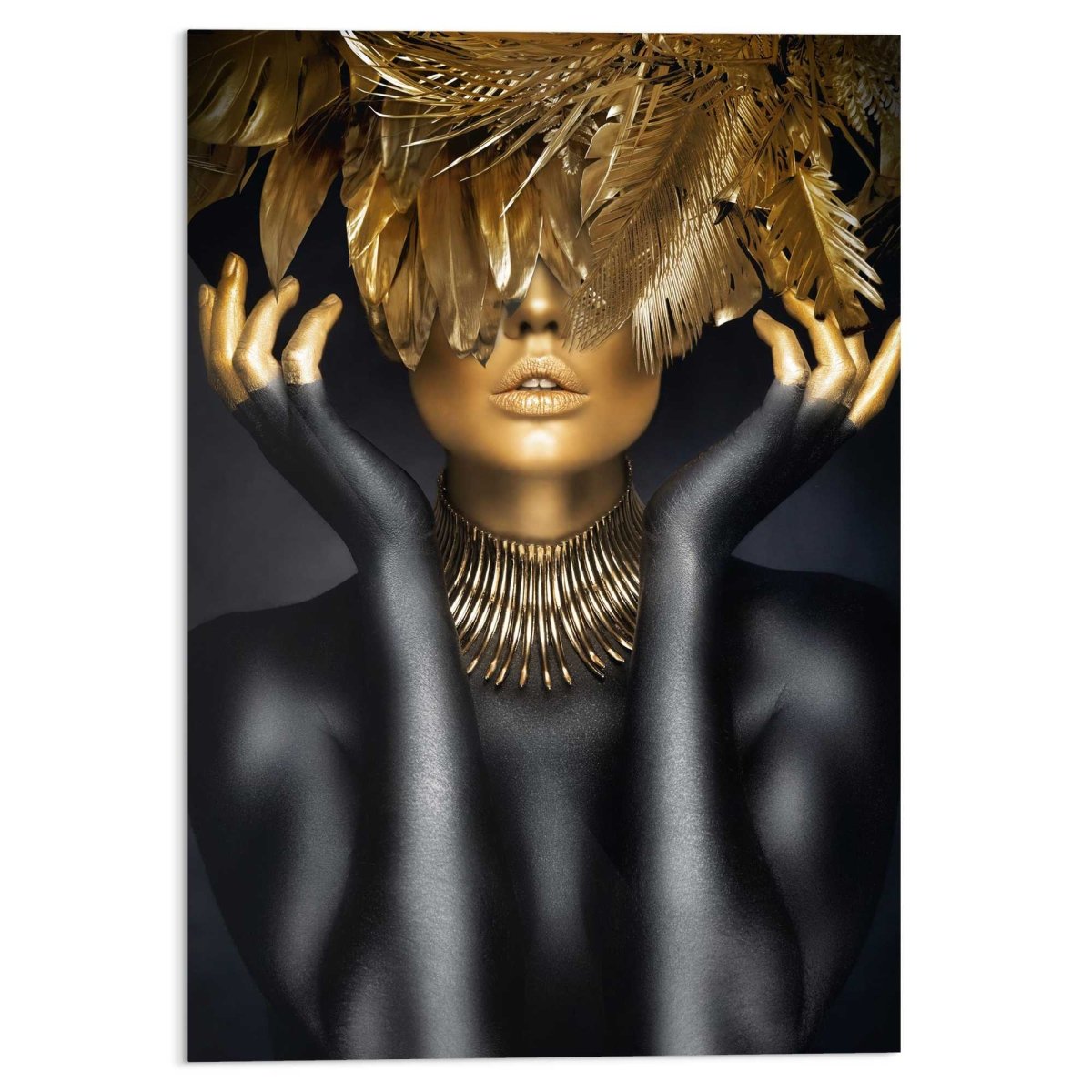 Glasschilderij Golden Feathers 100x70 - Deco Glas - Reinders