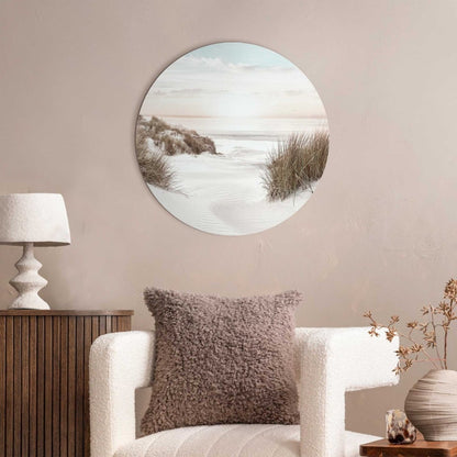 Glasschilderij Horizon aan het strand 50 Rond - Reinders