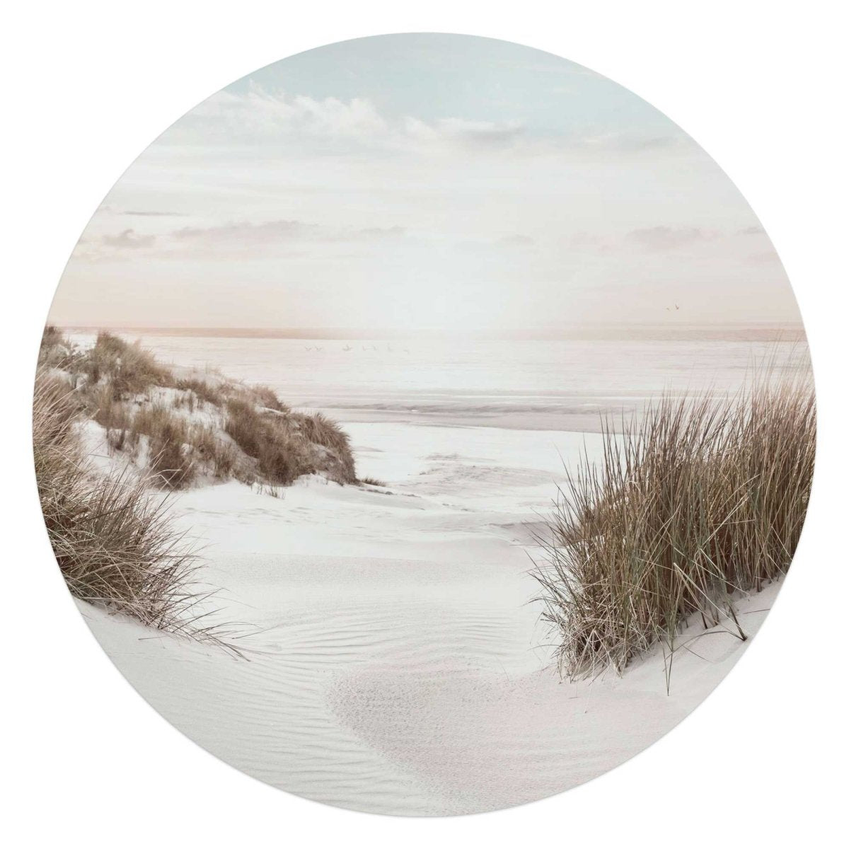 Glasschilderij Horizon aan het strand 70 Rond - Reinders