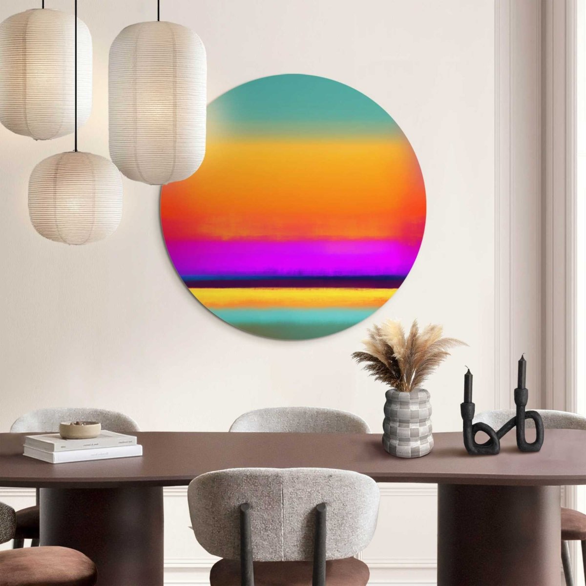 Glasschilderij Kleurrijke horizon 70 Rond - Reinders