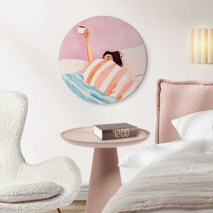 Glasschilderij Koffie in bed 50 Rond - Reinders