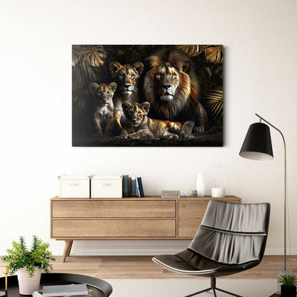 Glasschilderij Lion Family 78x116 - Reinders
