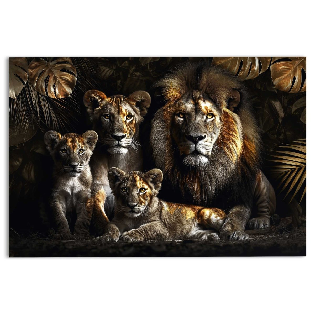 Glasschilderij Lion Family 78x116 - Reinders