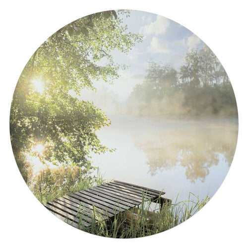 Glasschilderij Ochtend aan het water 70 Rond