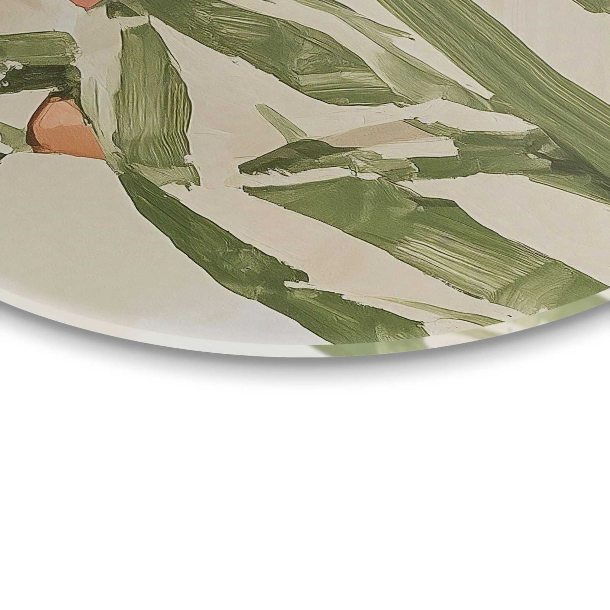 Glasschilderij Outfit groene strepen 70 Rond - Reinders