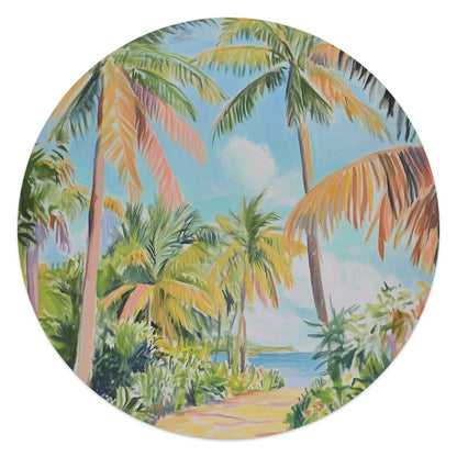 Glasschilderij Pad tussen de palmbomen 50 Rond - Reinders