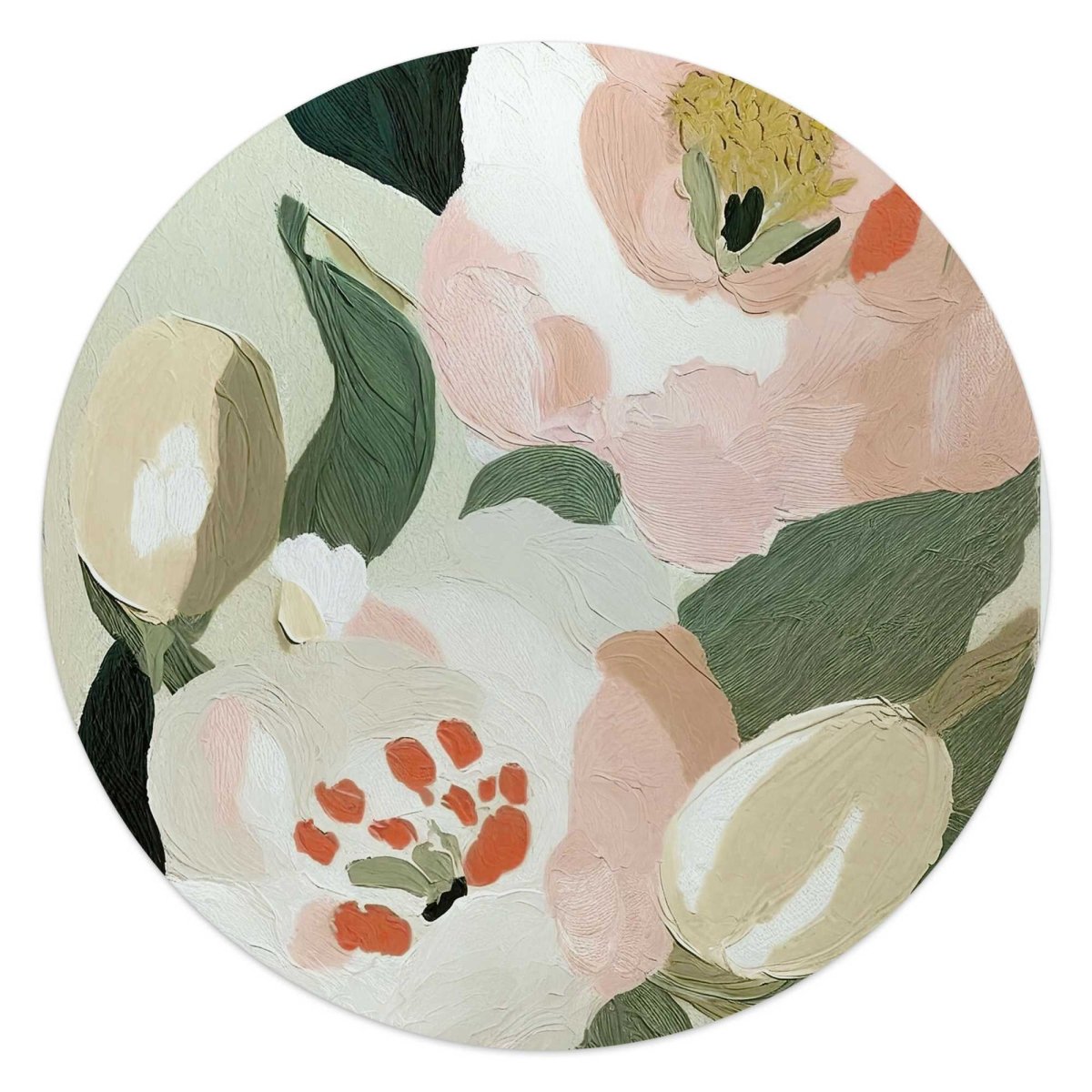 Glasschilderij Pastel bloemen 50 Rond - Reinders