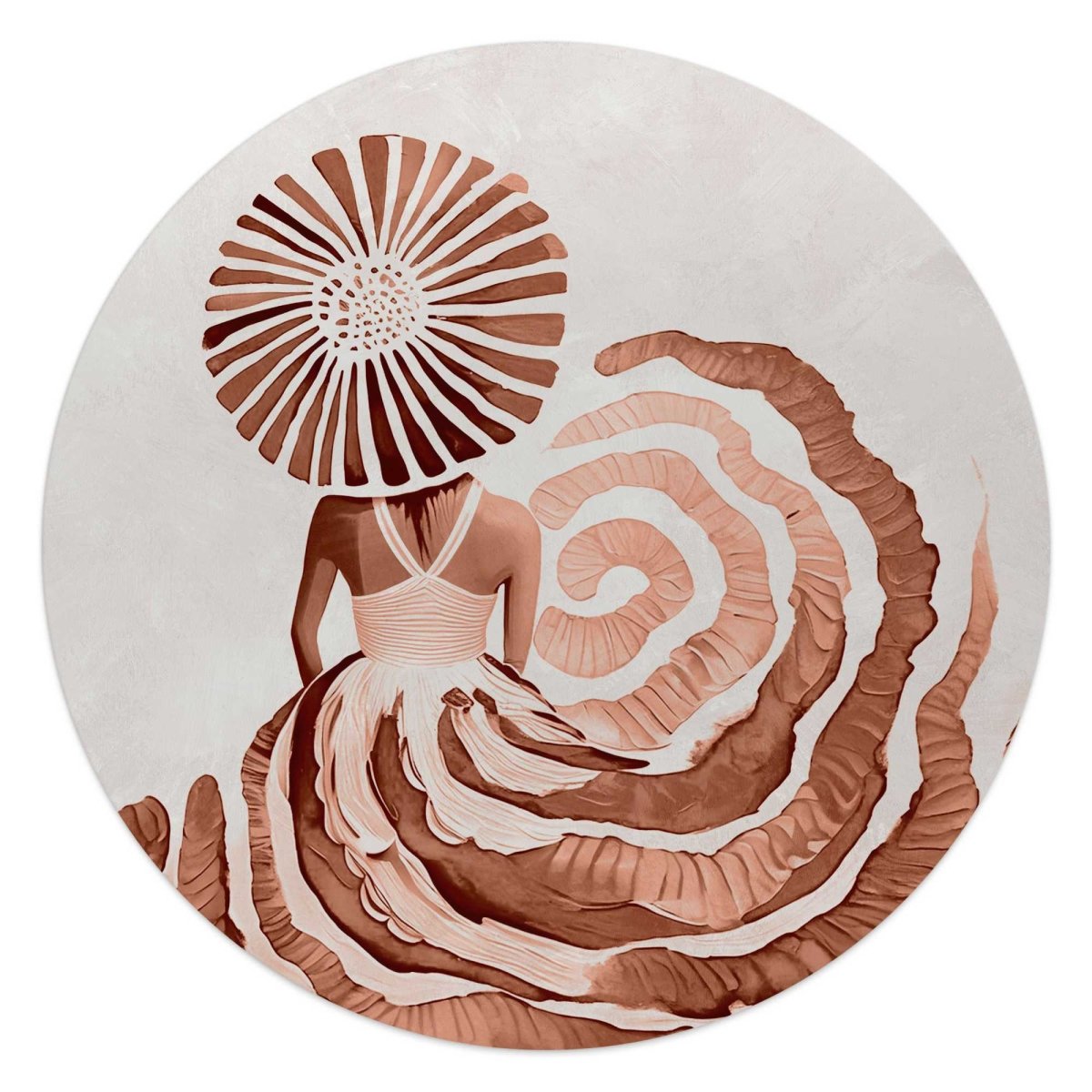 Glasschilderij Ronde jurk terracotta 50 Rond - Reinders